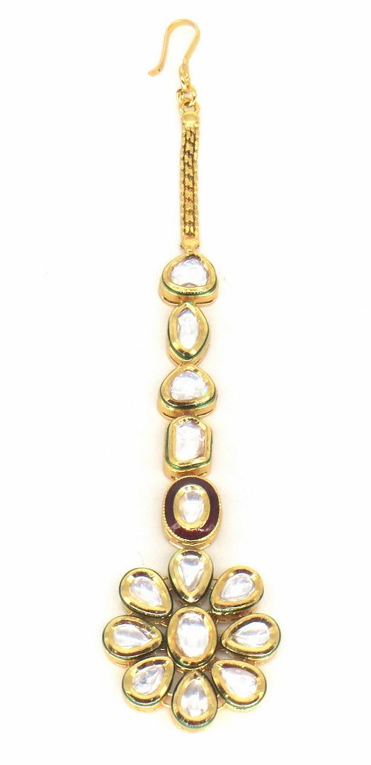 Jewelshingar Jewellery Gold Plated Kundan Maangtikka For Women ( 58059MTK )