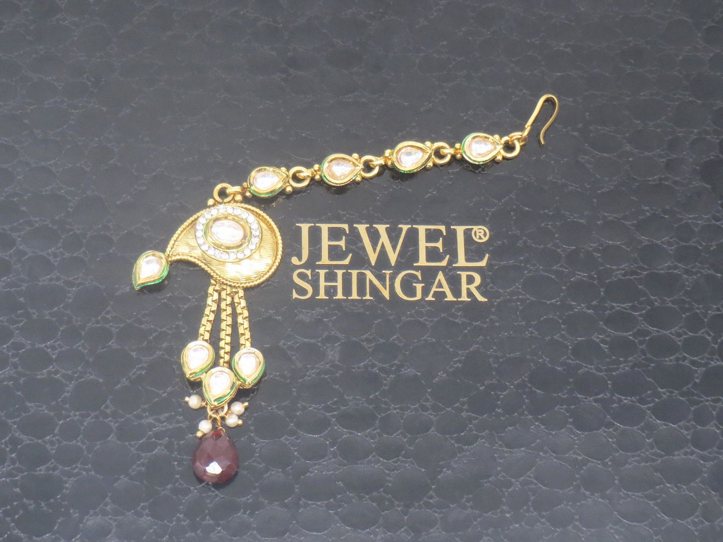 Jewelshingar Jewellery Gold Plated Kundan Maangtikka For Women ( 58088MTK )