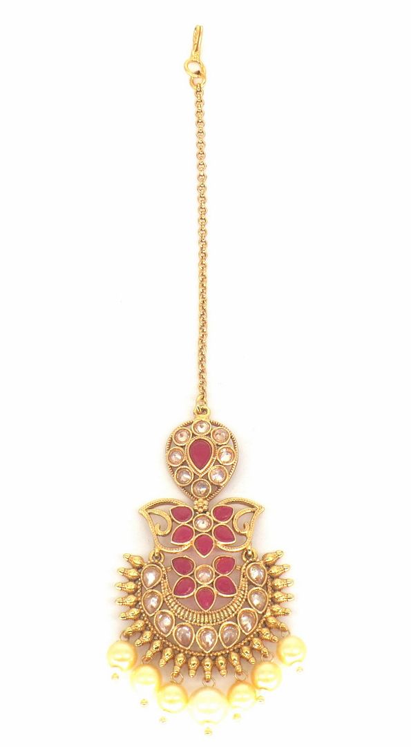 Jewelshingar Jewellery Gold Plated Polki Maangtikka For Women ( 58135MTP )