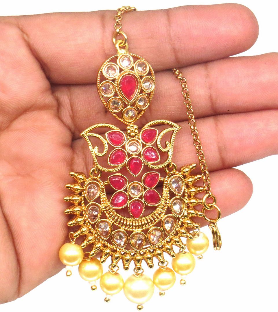 Jewelshingar Jewellery Gold Plated Polki Maangtikka For Women ( 58135MTP )
