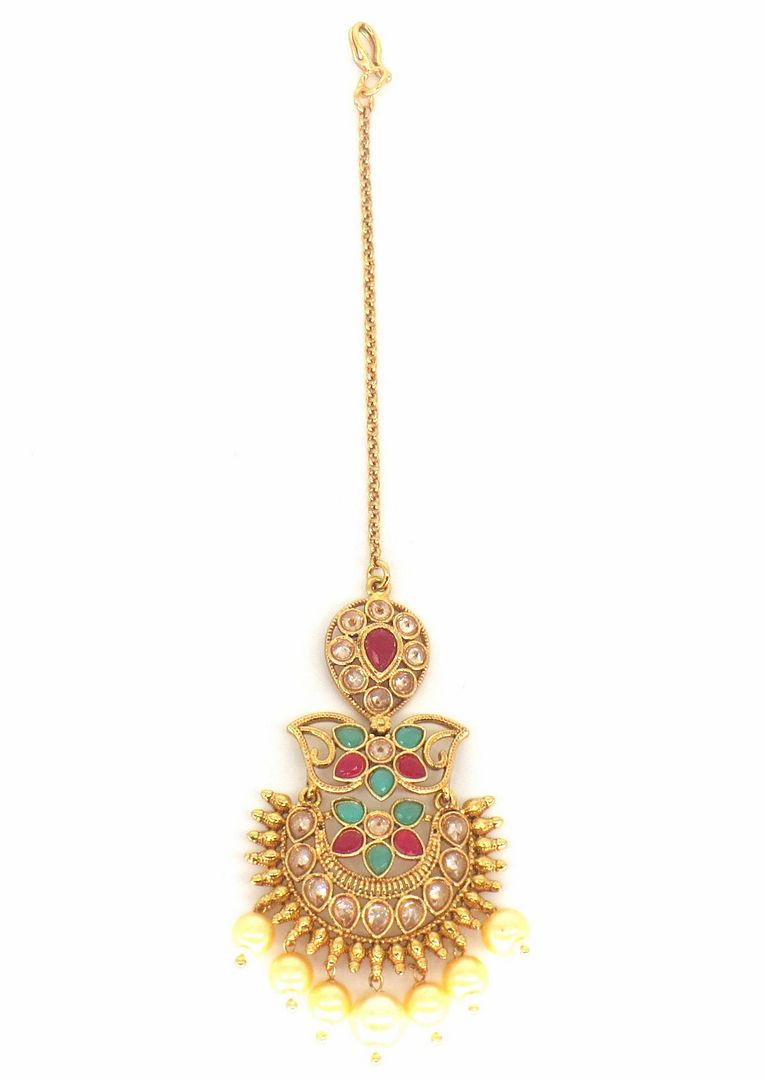 Jewelshingar Jewellery Gold Plated Polki Maangtikka For Women ( 58141MTP )