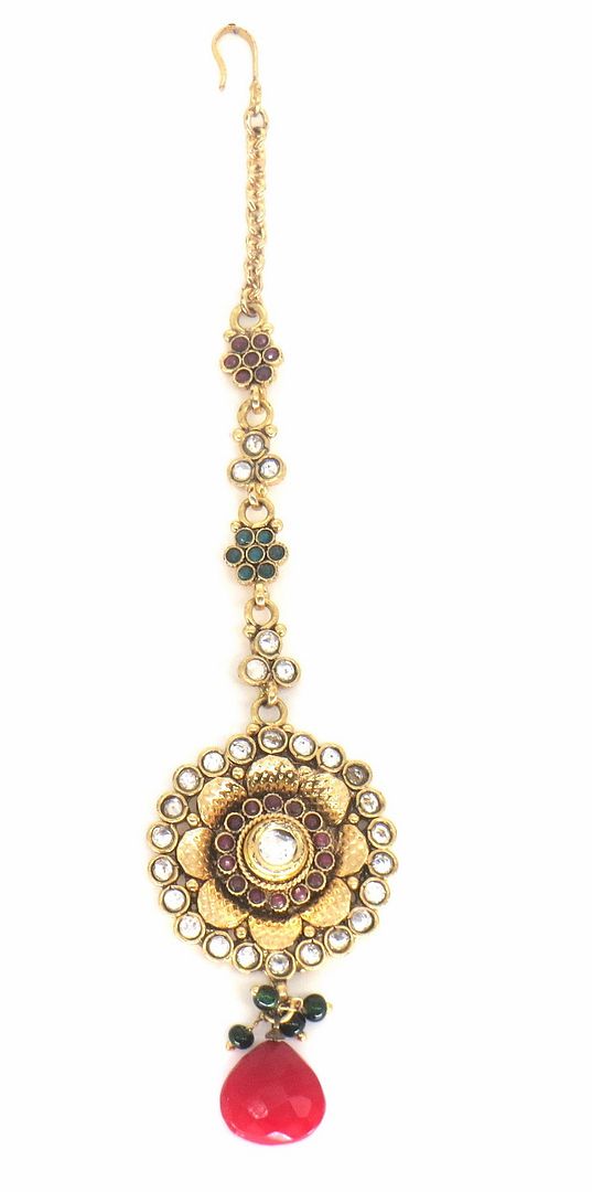 Jewelshingar Jewellery Gold Plated Polki Maangtikka For Women ( 58149MTP )