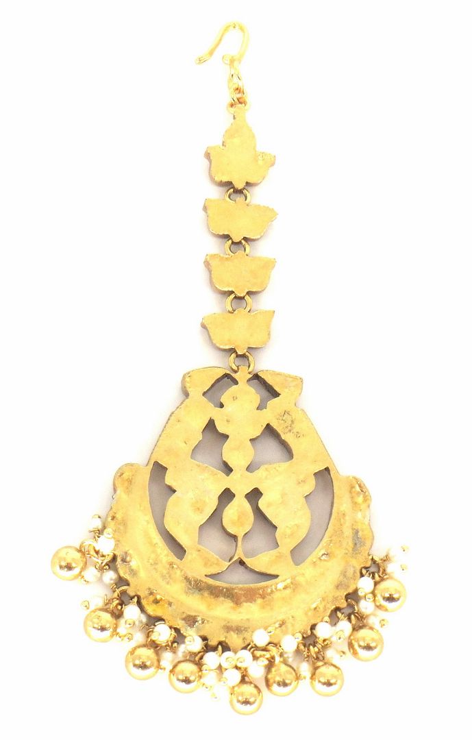 Jewelshingar Jewellery Gold Plated Kundan Maangtikka For Women ( 58175MTK )