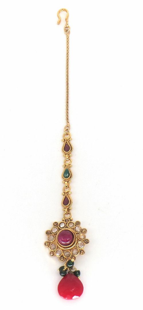 Jewelshingar Jewellery Gold Plated Polki Maangtikka For Women ( 58183MTP )