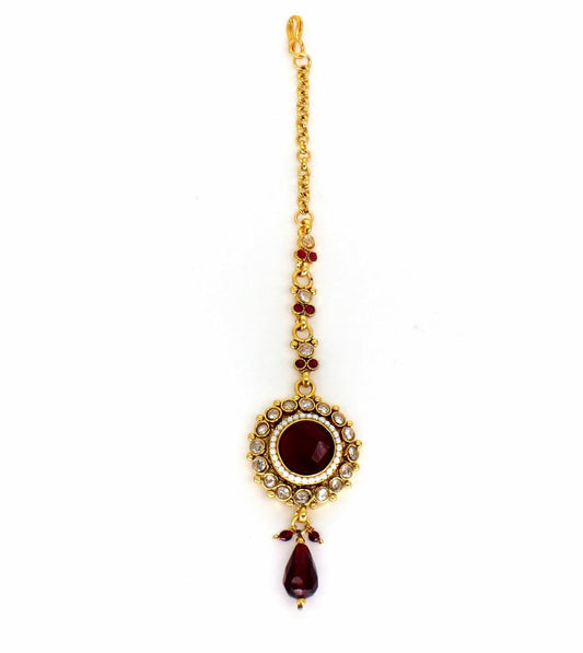 Jewelshingar Jewellery Gold Plated Polki Maangtikka For Women ( 58189MTP )