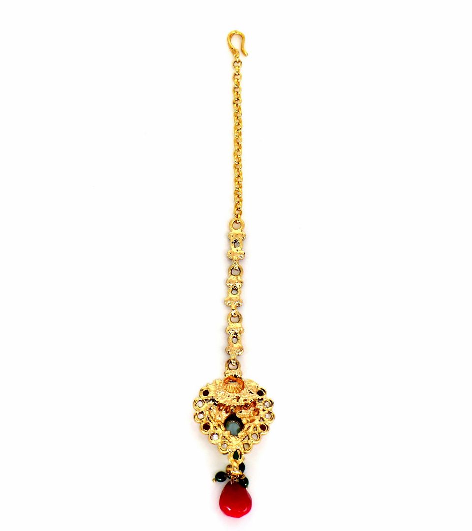 Jewelshingar Jewellery Gold Plated Polki Maangtikka For Women ( 58197MTP )