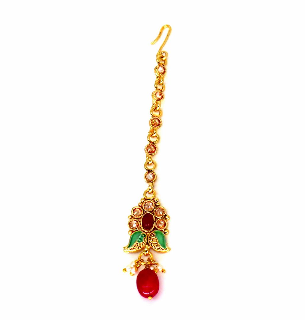 Jewelshingar Jewellery Gold Plated Polki Maangtikka For Women ( 58203MTP )
