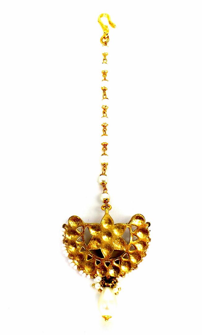 Jewelshingar Jewellery Gold Plated Kundan Maangtikka For Women ( 58259MTK )