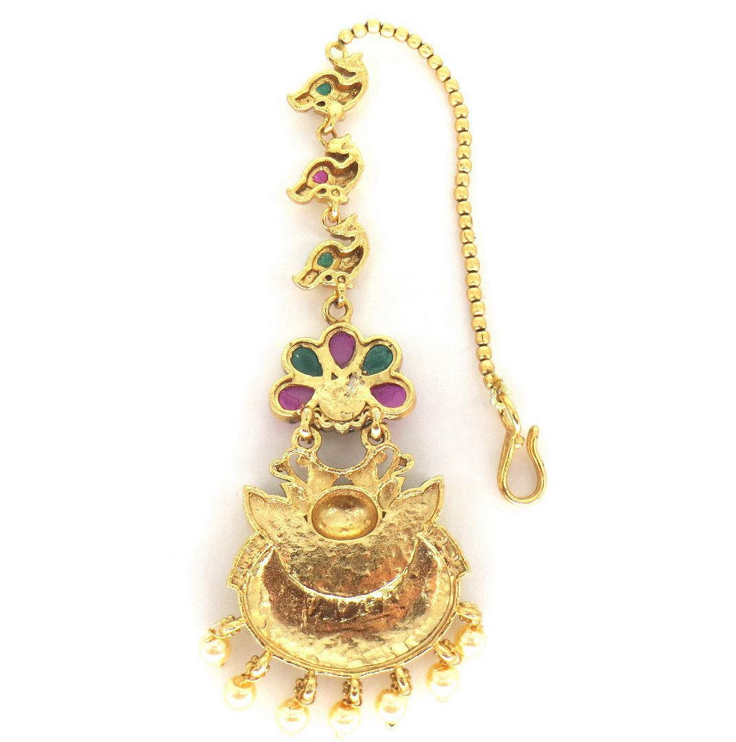 Jewelshingar Jewellery Gold Plated Kundan Maangtikka For Women ( 58273MTK )