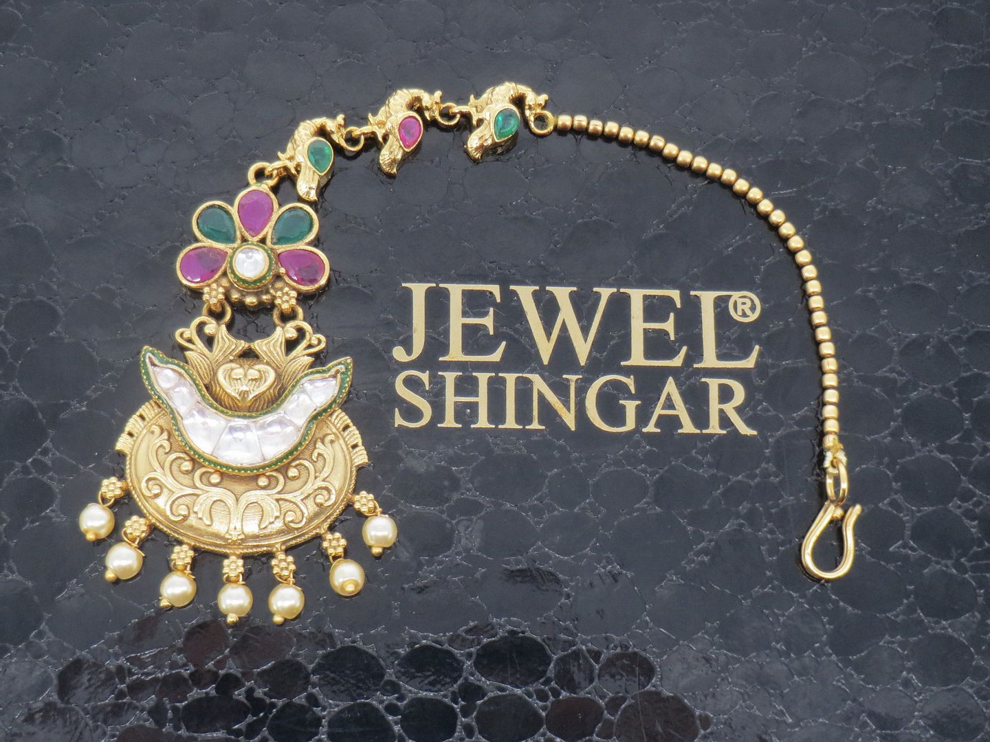 Jewelshingar Jewellery Gold Plated Kundan Maangtikka For Women ( 58273MTK )