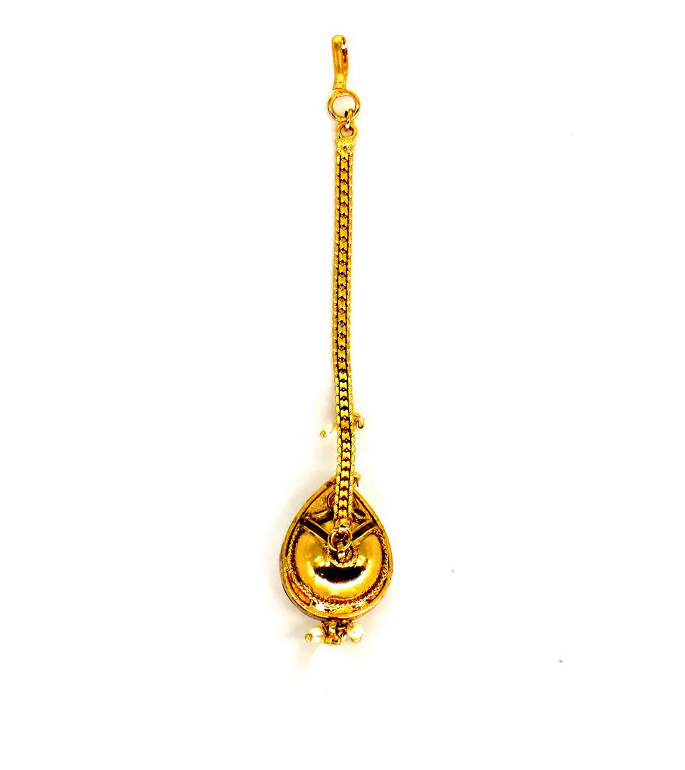 Jewelshingar Jewellery Gold Plated Kundan     borla For Women ( 58304BTK )
