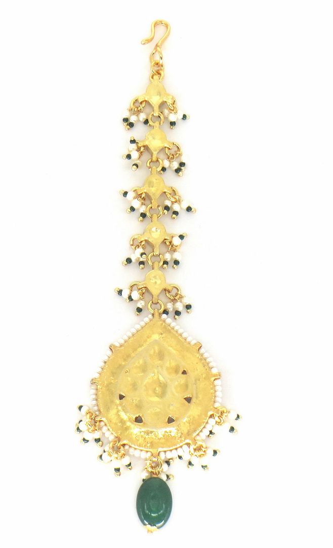 Jewelshingar Jewellery Gold Plated Kundan Maangtikka For Women ( 58311MTK )