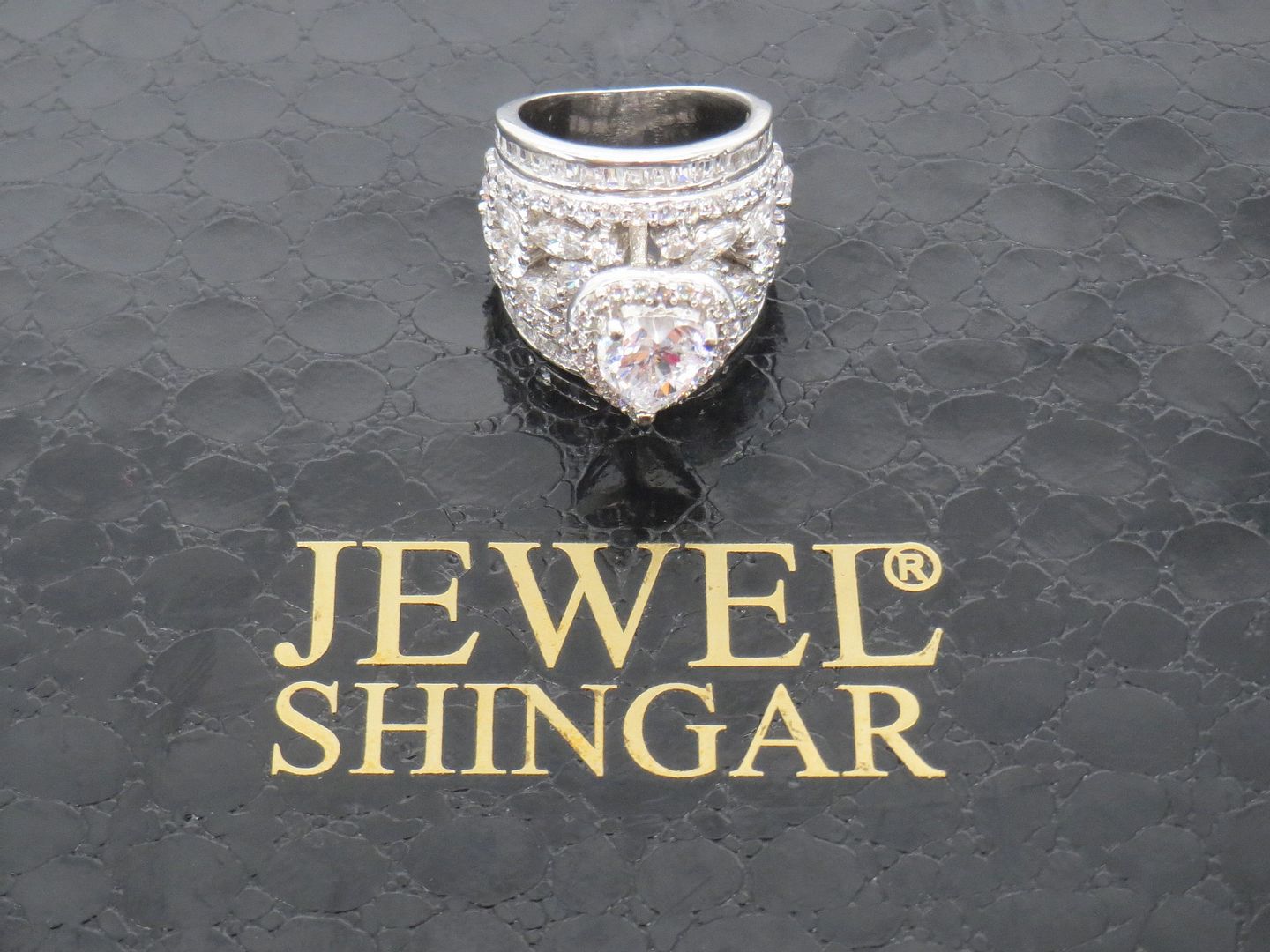 Jewelshingar Jewellery American Diamond Clear Colour Size 16 Silver Plated  Ring For Girls ( 58567SSR )