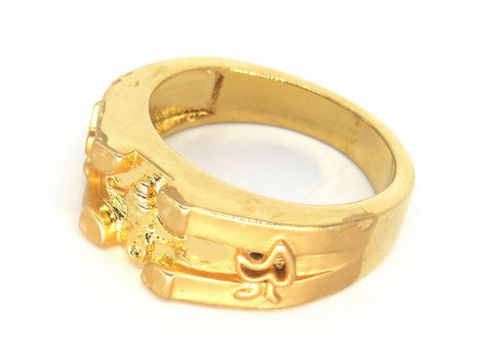 Jewelshingar Jewellery American Diamond Clear Colour Size 18 Gold Plated  Ring For Girls ( 58729RIN )