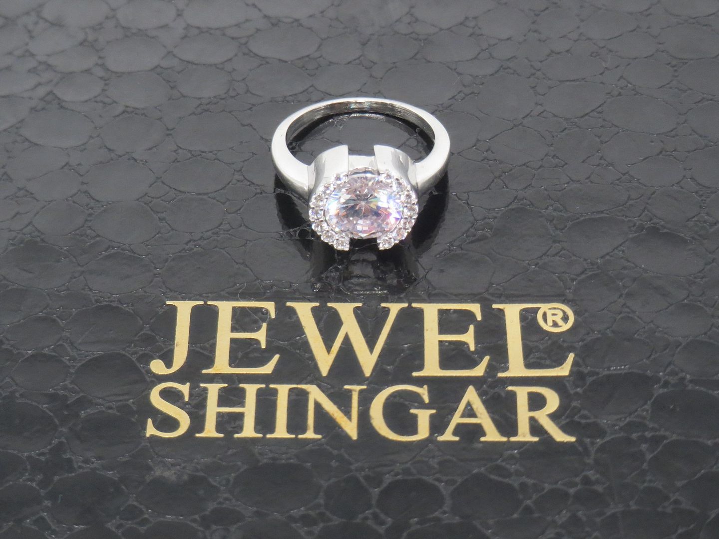 Jewelshingar Jewellery American Diamond Clear Colour Size 15 Silver Plated  Ring For Girls ( 58897RIN )