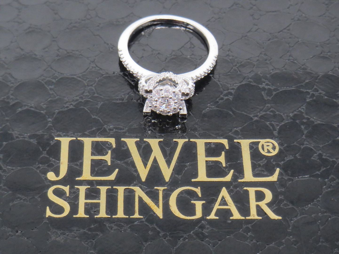 Jewelshingar Jewellery American Diamond Clear Colour Size 16 Silver Plated  Ring For Girls ( 58904RIN )