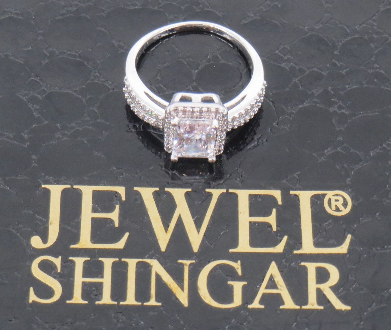 Jewelshingar Jewellery American Diamond Clear Colour Size 16 Silver Plated  Ring For Girls ( 59215_other_(1) )
