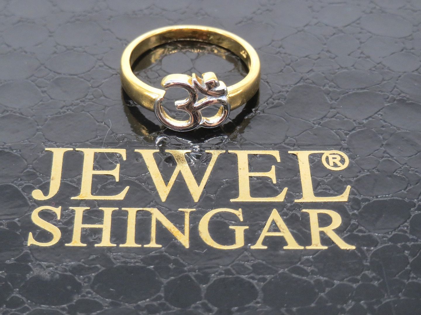 Jewelshingar Jewellery American Diamond Silver Gold Colour Size 20 Silver Gold Plated  Ring For Girls ( 59296RIN )