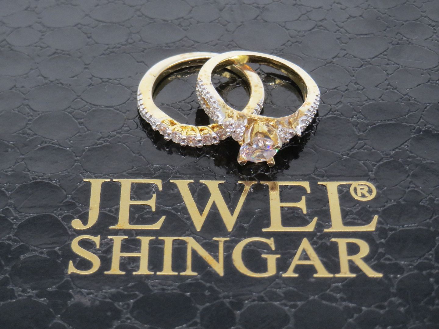 Jewelshingar Jewellery American Diamond Clear Colour Size 11 Gold Plated  Ring For Girls ( 59337RIN )