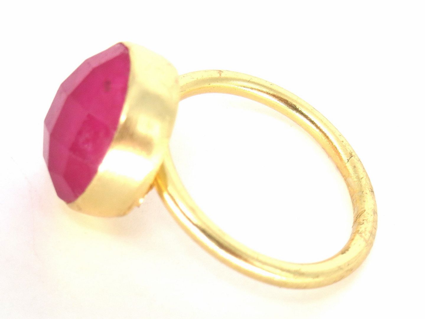 Jewelshingar Jewellery American Diamond Pink Colour Size Freesize Gold Plated  Ring For Girls ( 59409RIN )