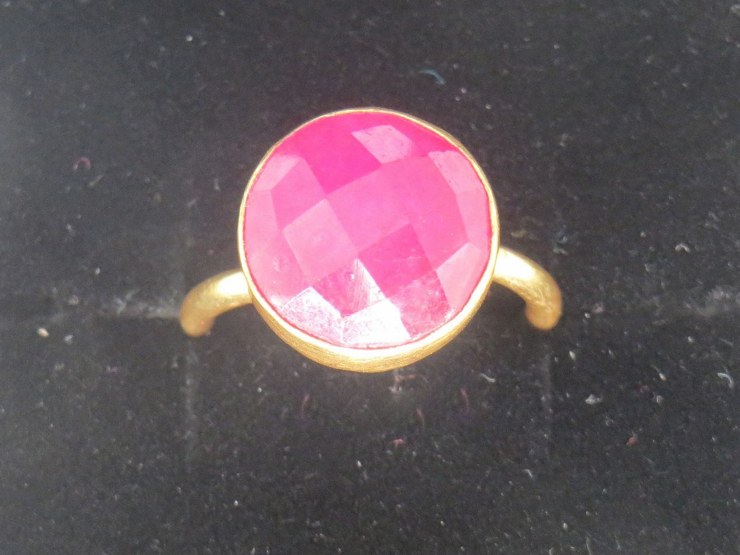 Jewelshingar Jewellery American Diamond Pink Colour Size Freesize Gold Plated  Ring For Girls ( 59409RIN )