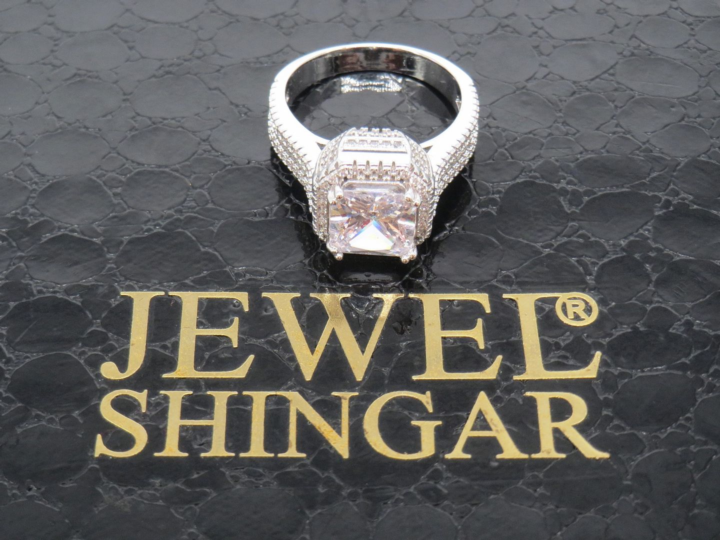 Jewelshingar Jewellery American Diamond Clear Colour Size 17 Silver Plated  Ring For Girls ( 59459RIN )