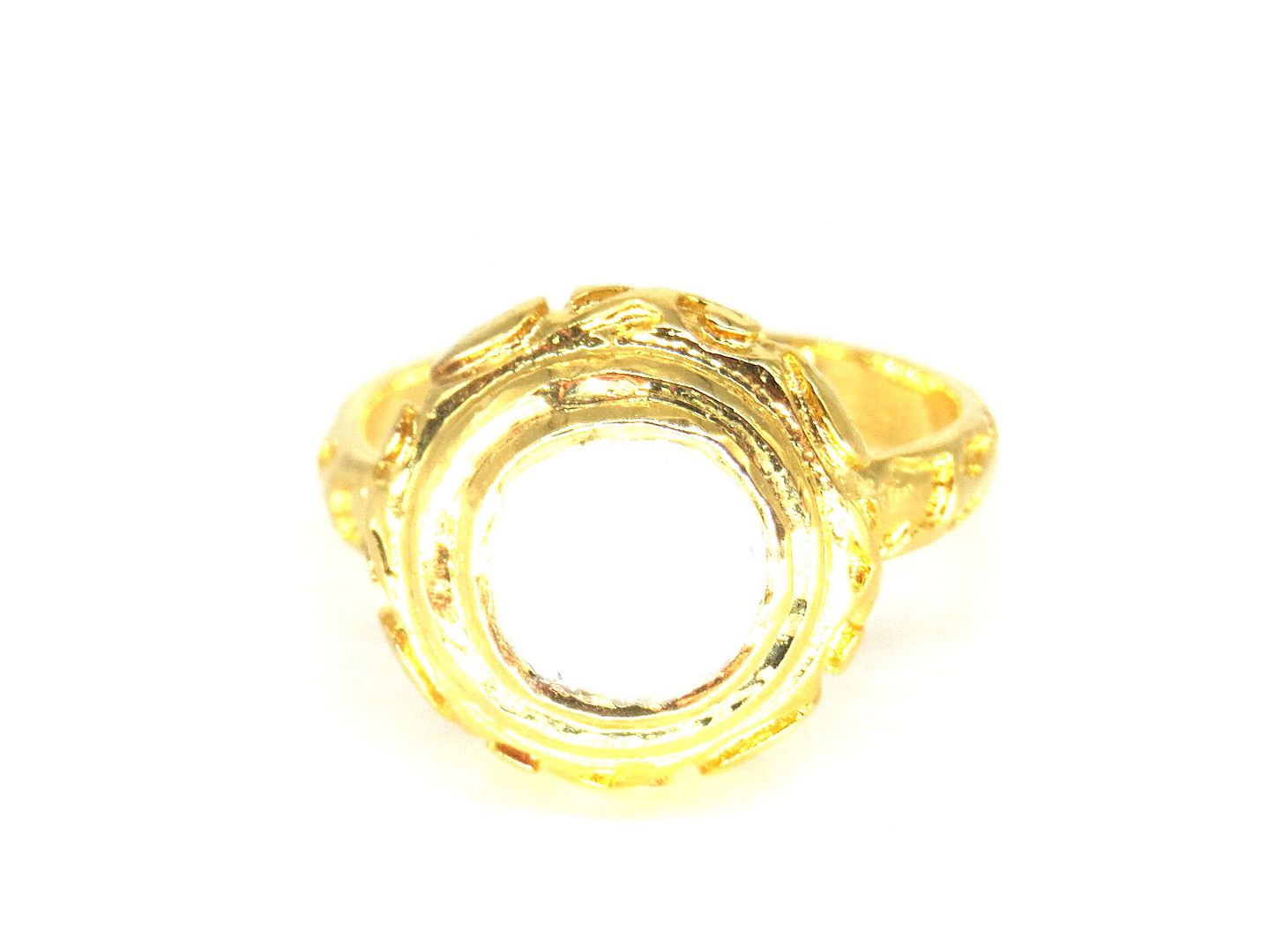 Jewelshingar Jewellery American Diamond Clear Colour Size 14 Gold Plated  Ring For Girls ( 60032SSR )