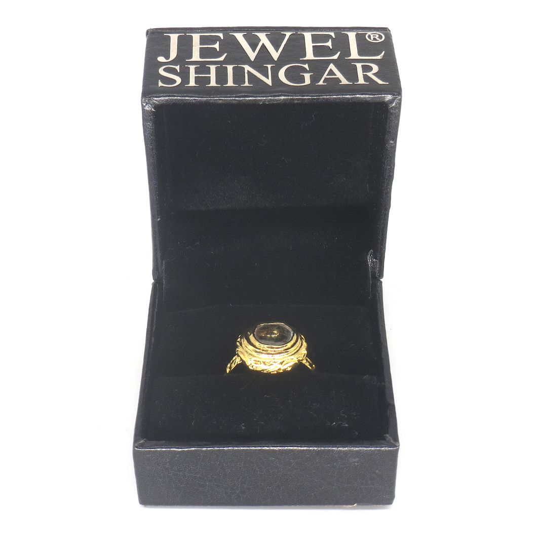 Jewelshingar Jewellery American Diamond Clear Colour Size 14 Gold Plated  Ring For Girls ( 60032SSR )