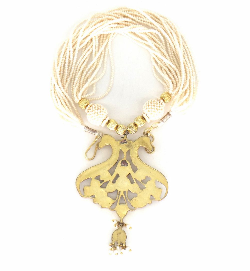Jewelshingar Jewellery Gold Plated Diamond Colour Gold Polki Kundan Pendant Set For Women ( 60093ACP )