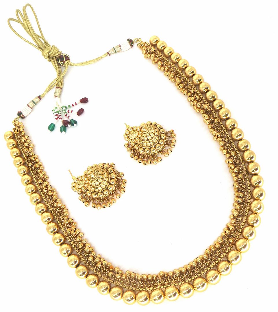 Jewelshingar Jewellery Gold Plated Diamond Colour Gold Polki Kundan Rani har For Women ( 60227ATS )