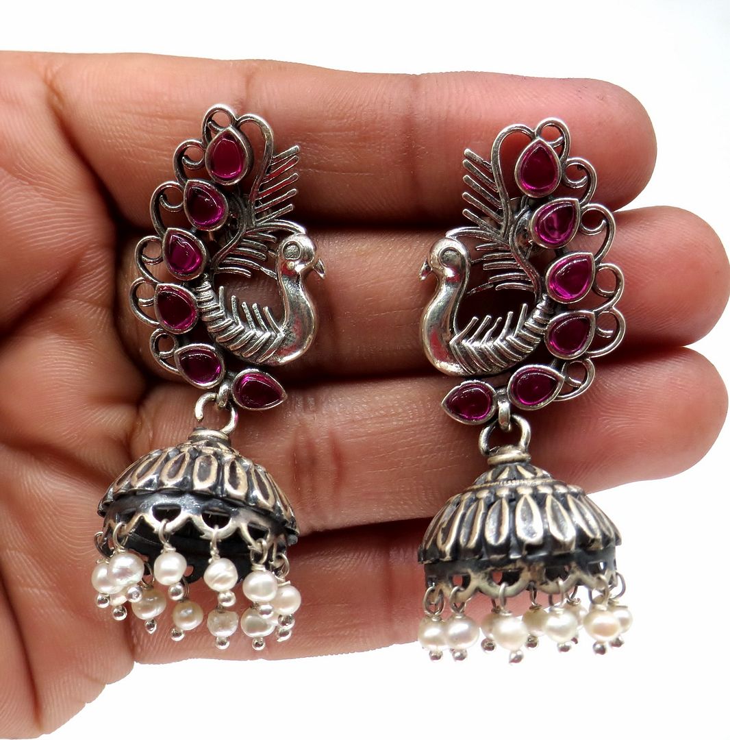 Jewelshingar Jewellery Fine 925 Silver Jewellery silver Plated Pink Colour Earrings For Women ( 60420SSE )