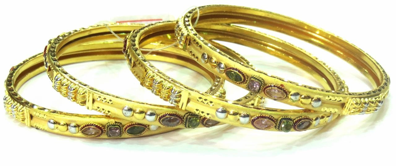 Jewelshingar Women's Gold Plated Bangles Set Jewellery ( 4418-g-2.8-a ) - JEWELSHINGAR