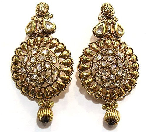 Jewelshingar Women's Brass Dangle & Drop Earrings Gold Pearl Jewellery ( 6690-pe-a-c ) - JEWELSHINGAR