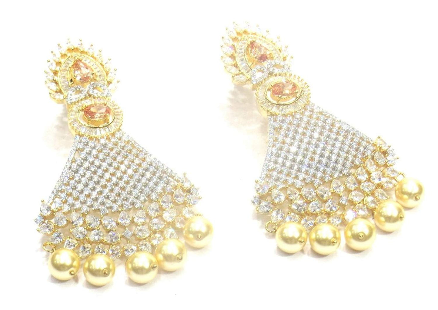 Jewelshingar Jewellery Fine Gold Plated Dangle & Drop Earrings For Girls ( 34440-ead-gold )