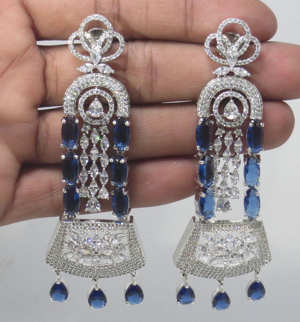 Jewelshingar Jewellery Silver Plated Diamond Earring For Women ( 61102EAD )
