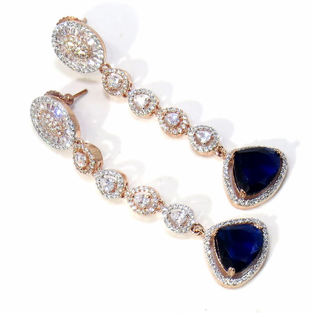 Jewelshingar Jewellery Silver Gold Plated Diamond Earring For Women ( 61112EAD )