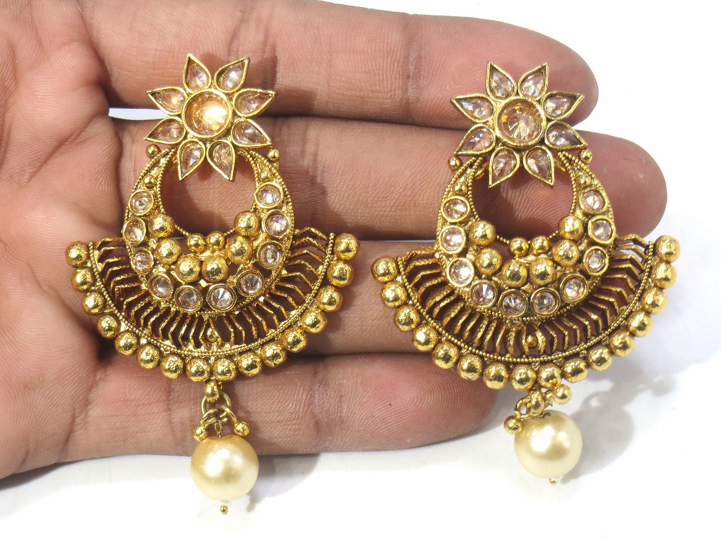 Jewelshingar Jewellery Gold Plated Diamond Earring For Women ( 61193PLE )