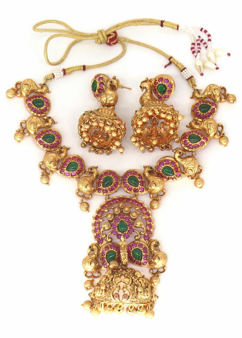 Jewelshingar Jewellery Fine Antique Polki Kundan Gold Plated Multi Colour Necklace For Women ( 61299AST )