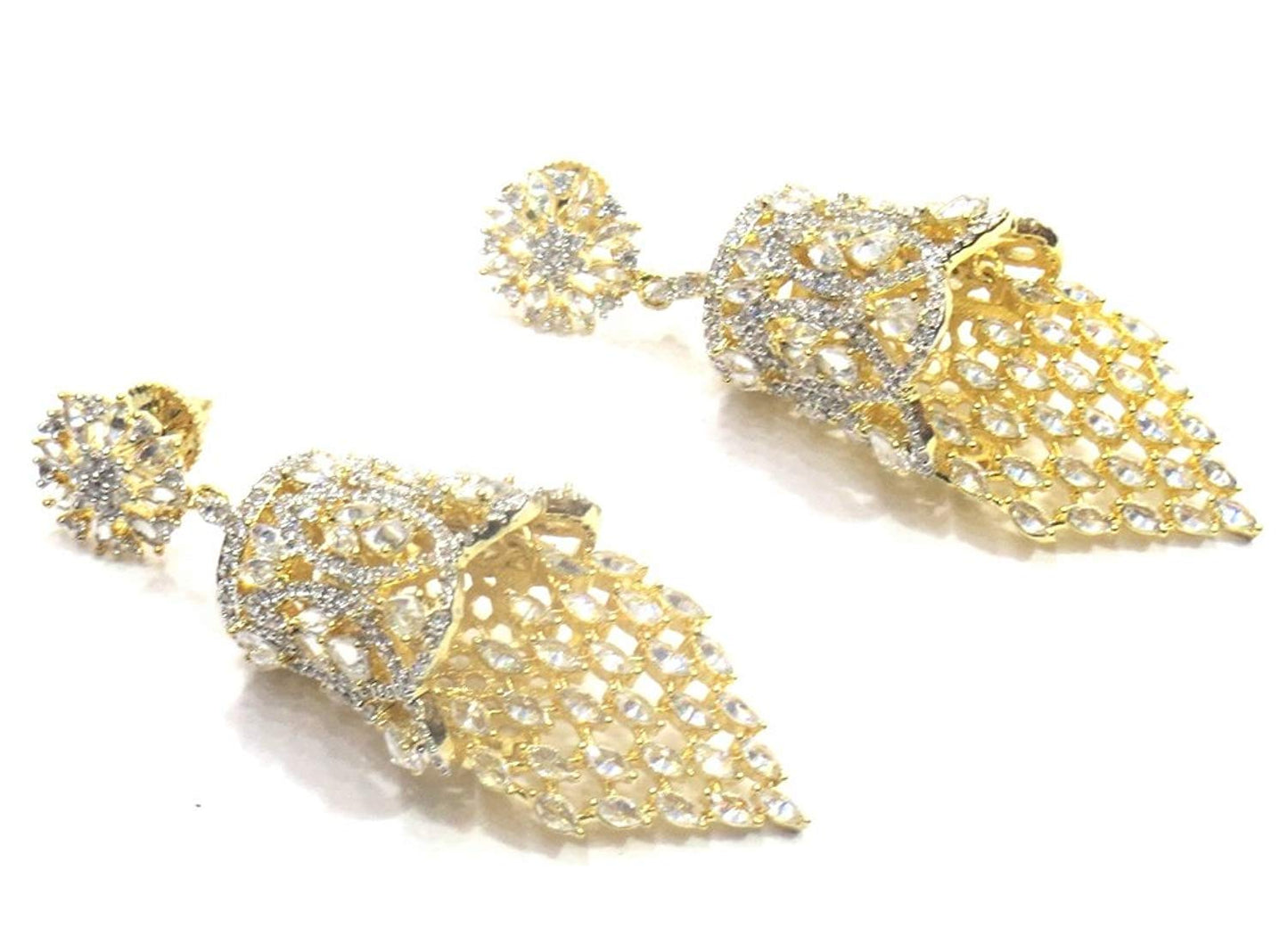 Jewelshingar Jewellery Fine Gold Plated Dangle & Drop Earrings For Girls ( 34277-ead )