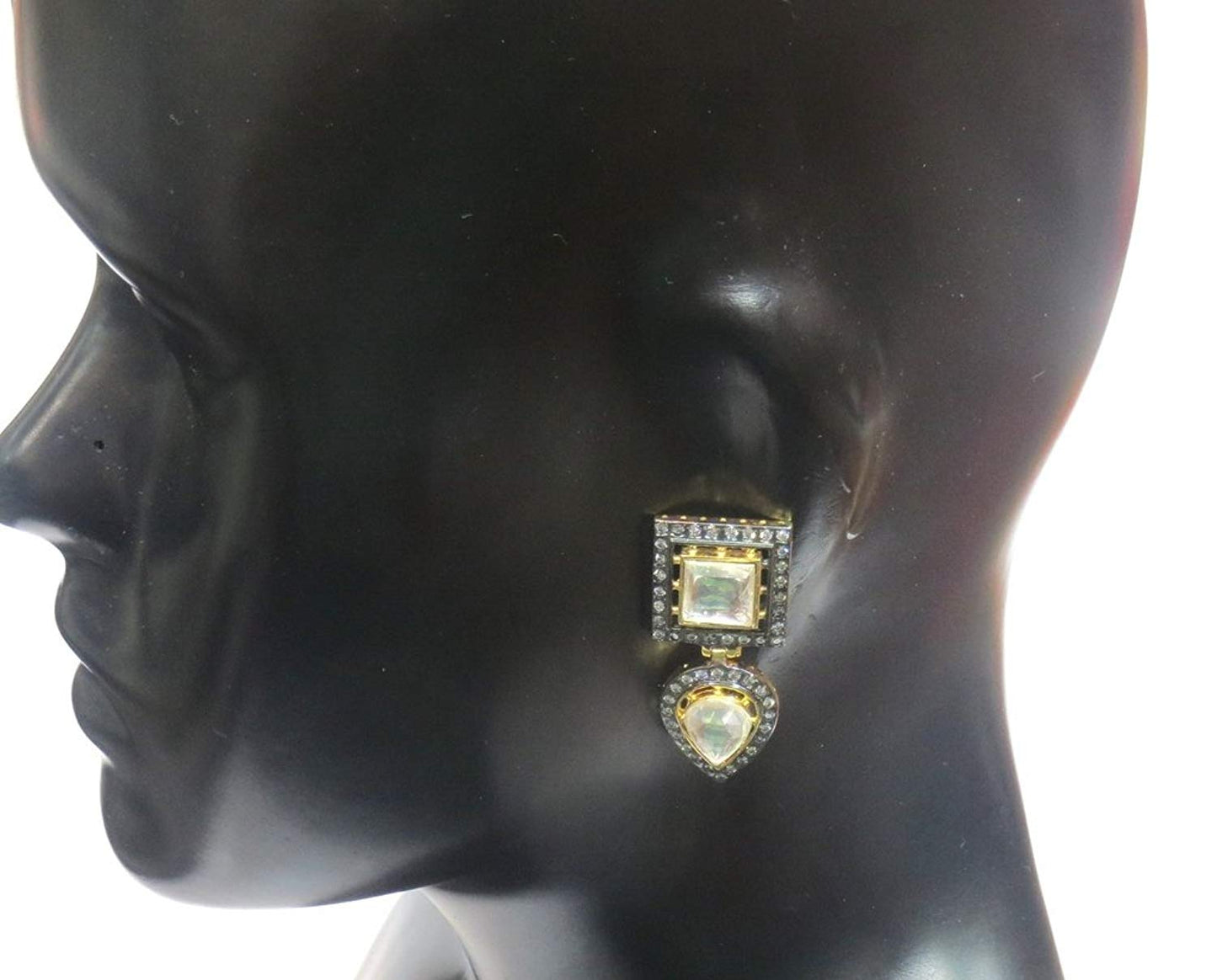 Jewelshingar Jewellery Fine Black Plated Stud Earrings For Women ( 31883-pe-studs-victorian )