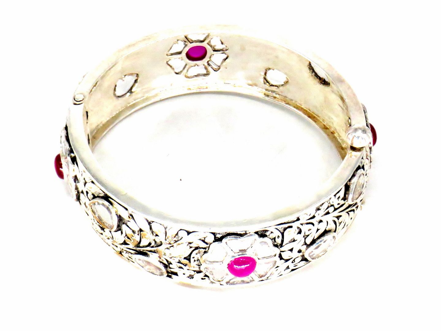 Jewelshingar Jewellery Silver Plated Diamond Bracelets For Women ( 61466SSB )