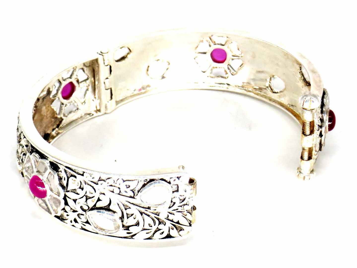 Jewelshingar Jewellery Silver Plated Diamond Bracelets For Women ( 61466SSB )