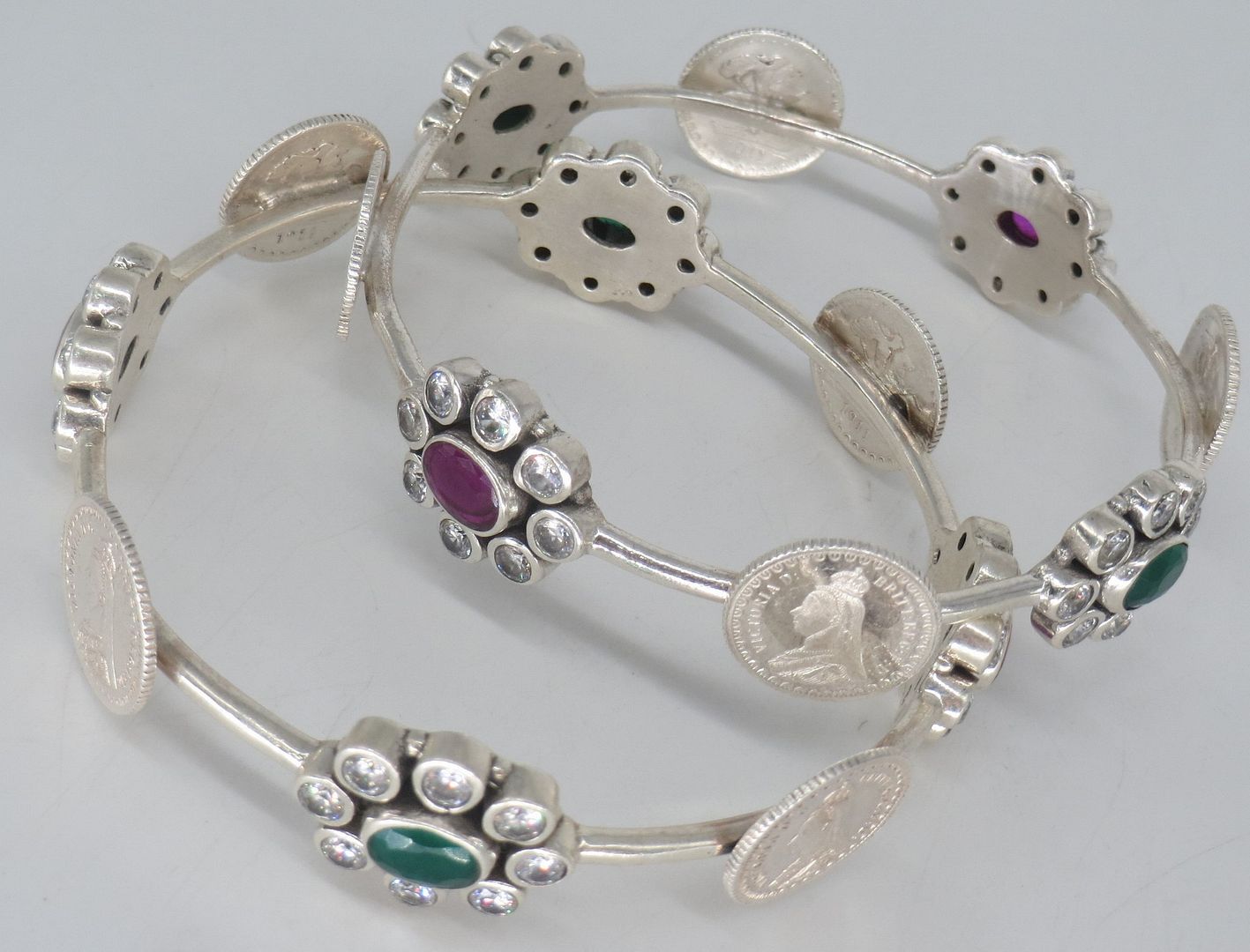 Jewelshingar Jewellery Silver Plated Diamond Bracelets For Women ( 61472SSB )