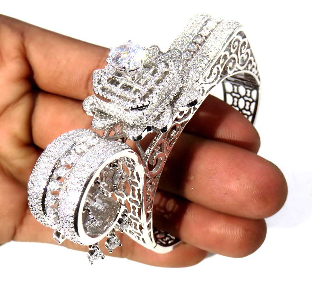 Jewelshingar Jewellery Silver Plated Diamond Bracelet For Women ( 61500BCD )