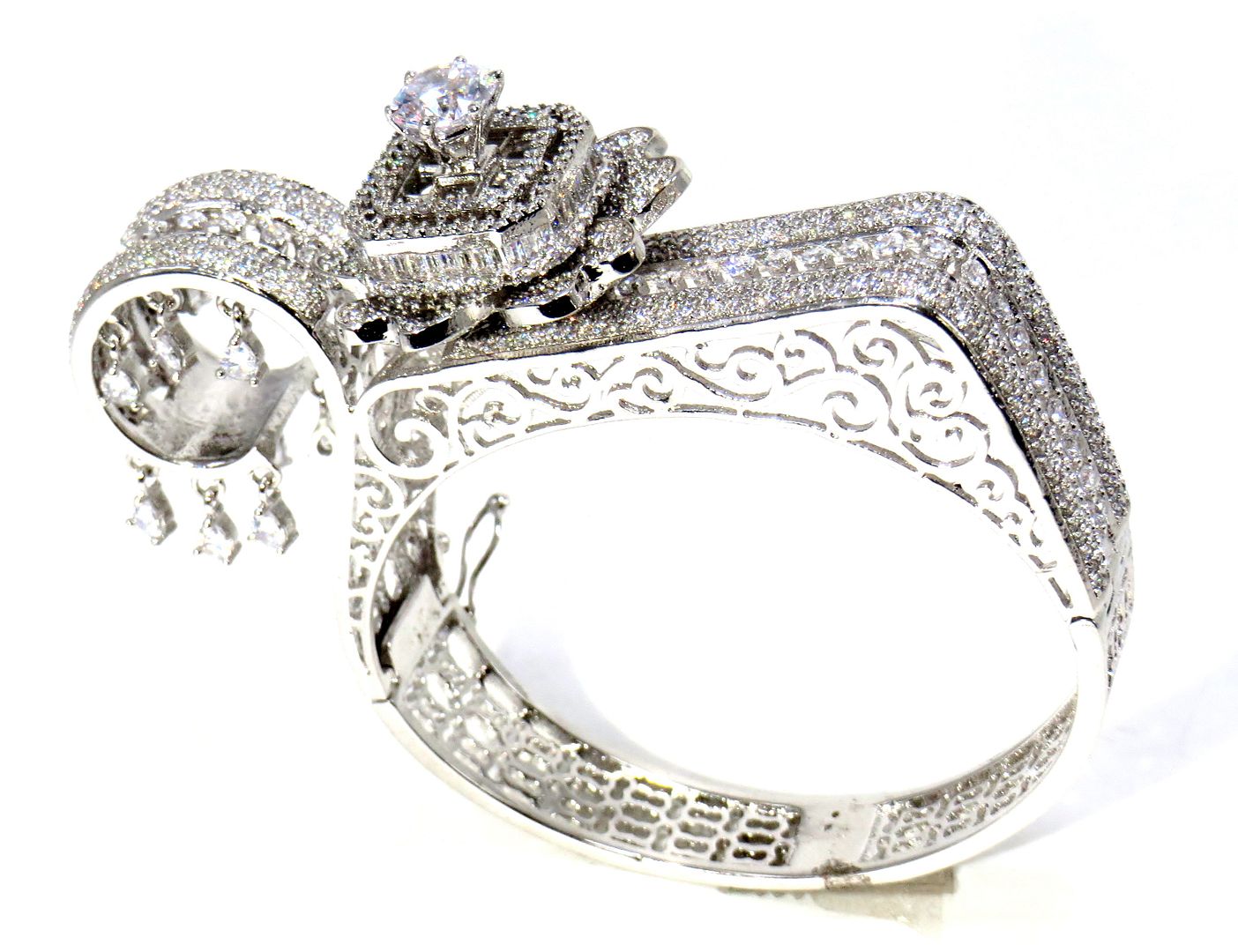 Jewelshingar Jewellery Silver Plated Diamond Bracelet For Women ( 61500BCD )