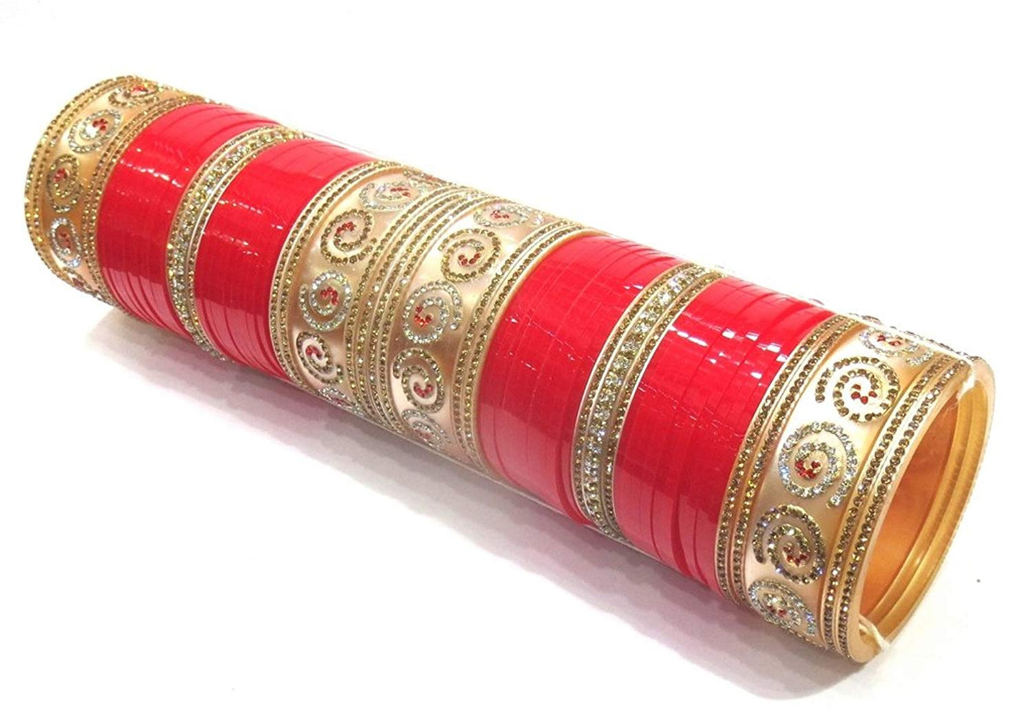 Jewelshingar Jewellery Fine Red Plated Punjabi Chura For Women ( 36712-punjabi-chura-p )