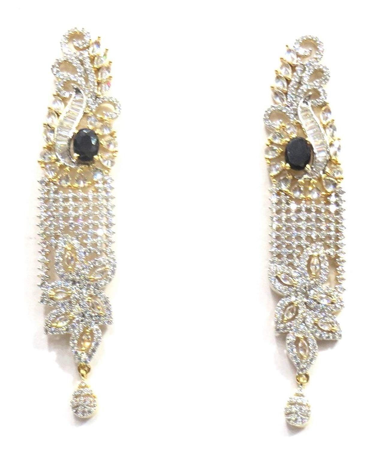 Jewelshingar Jewellery Fine Gold Plated Dangle & Drop Earrings For Girls ( 34716-ead-black )