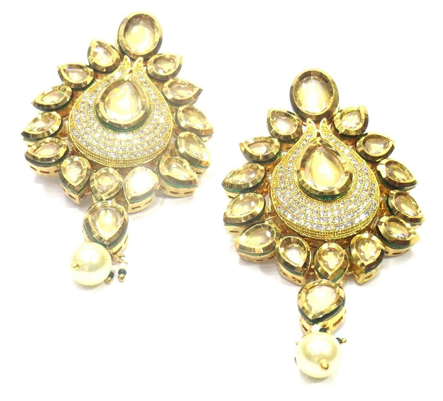 Jewelshingar Jewellery Fine Gold Plated Dangle & Drop Earrings For Girls ( 34778-ace )