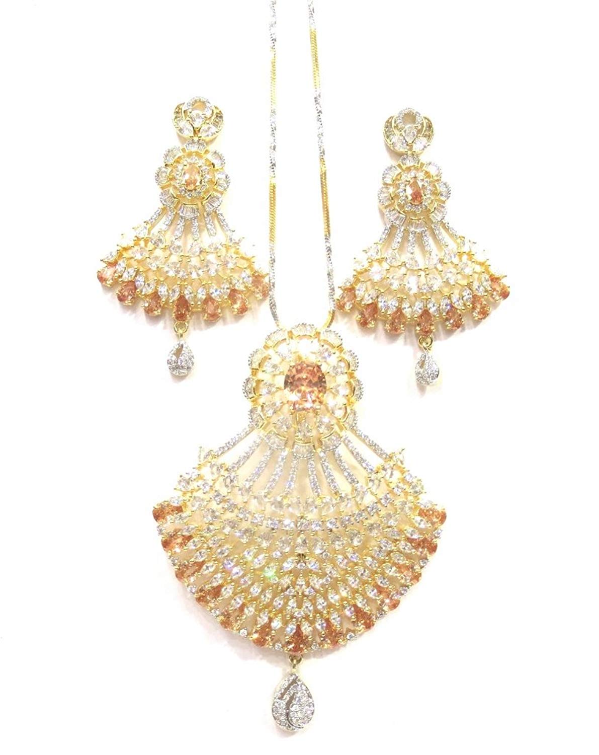 Jewelshingar Jewellery Fine Gold Plated Pendant Set For Women ( 35755-psad-gold )