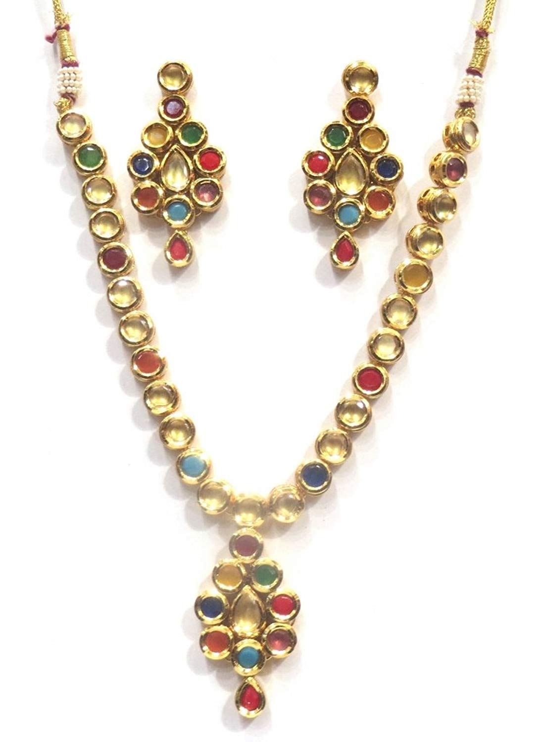 Jewelshingar Jewellery Fine Gold Plated Necklace For Women ( 36337-acs-multi )